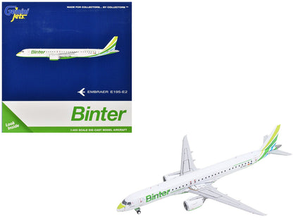Embraer E195-E2 Commercial Aircraft "Binter Canarias" (EC-OEA) White with Green Tail Stripes Stripes 1/400 Diecast Model Airplane by GeminiJets  free shipping USA