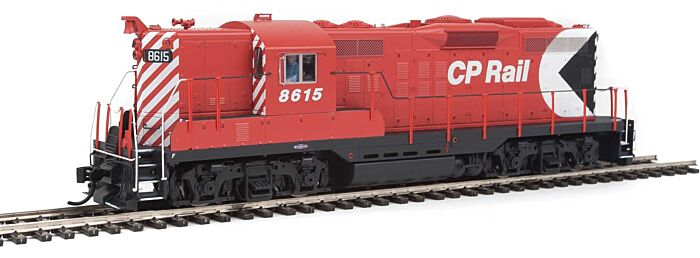 Walthers Proto 49701 HO Scale EMD GP9 Phase II High Short Hood - Standard DC -- Canadian Pacific CPR #8615 (Action Red, white; Black Multimark Logo)