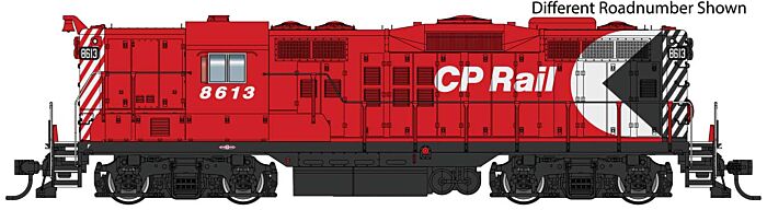 Walthers Proto 49702 HO Scale EMD GP9 Phase II High Short Hood - Standard DC -- Canadian Pacific #8617 (Action Red, white, black, Multimark Logo)