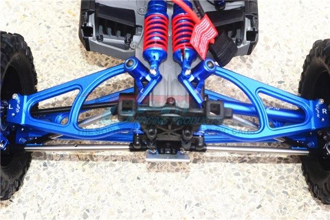 GPM ALUMINUM FULL SUSPENSION ARM SET F/R AND UPPER LOWER TRAXXAS E-REVO BLUE