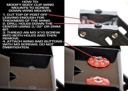 Exotek Racing 1665BLU 1/8 Buggy XL Wing Buttons 22mm (2) Blue