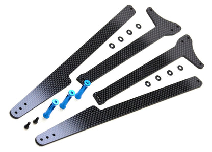 Exotek 1962 Associated DR10 Adjustable Wheelie Bar Set, 12" Carbon and Alloy