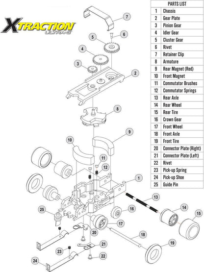 Auto World XTraction Chassis Ultra G (Frame Only) Ho Slot Car PSCXT-001