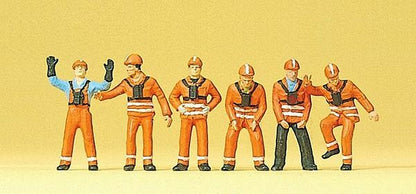 Preiser 10245 HO Scale Railroad Personnel German Federal Railway pkg(6)