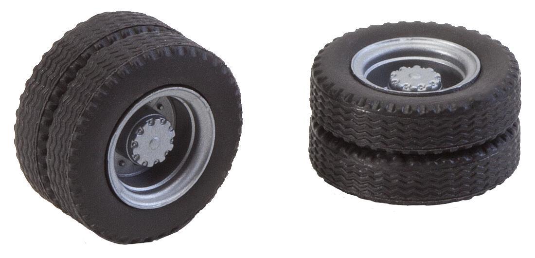 Faller 163101 HO Car System 2 Twin Tyres & Lorry Rims Wheel Set