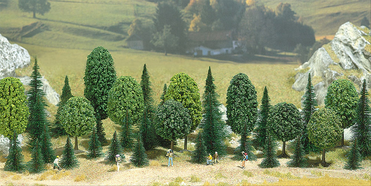 Busch 6590 N/TT/Z Scale Mixed Tree Assortment, 35 Trees