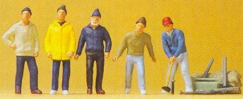 Preiser 20261 HO Scale Circus Workers pkg(5) Roustabouts with Tools