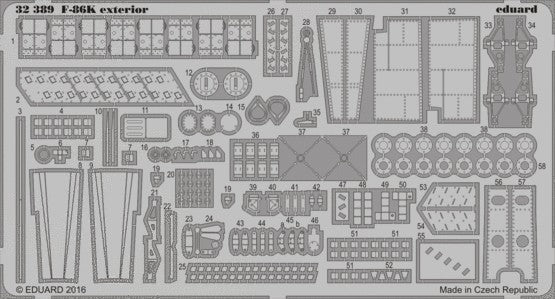 Eduard 32389 1/32 Aircraft- F86K Exterior for KTY