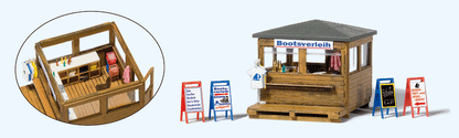 Preiser 17314 HO Scale Boat Rental Kiosk Kit