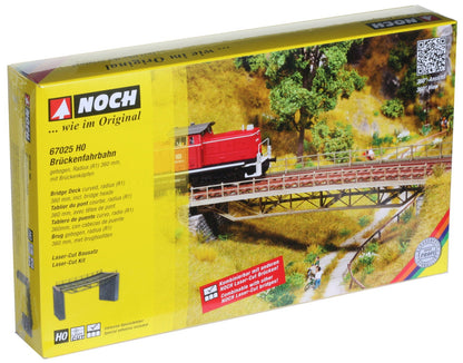 Noch 67025 HO Scale Curved Steel Deck Truss Bridge Laser-Cut Kit