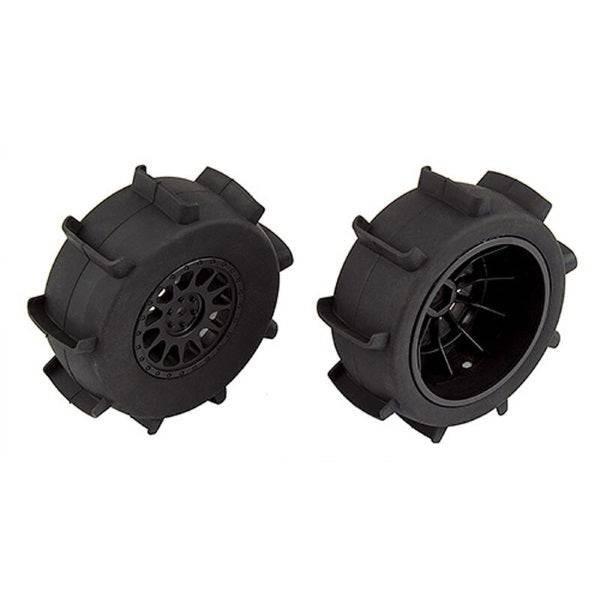 Associated 71062 1/10 Sand Paddle Rear Mounted Tires w Method Wheels Black (2)