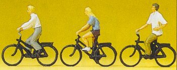 Preiser 10336 HO Scale Sports & Recreation Cyclists pkg(3)