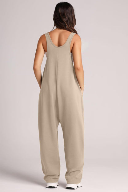 Lovelet V-Neck Wide Strap Overalls