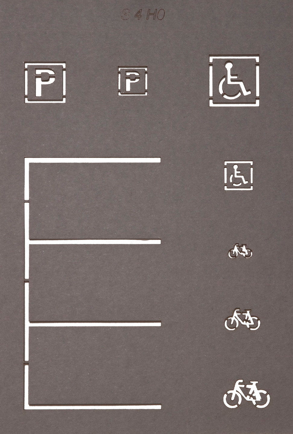 Noch 60745 HO Scale Street Marking Stencils, 5 Stencils/43 Symbols