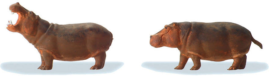 Preiser 20373 HO Scale Hippopotamuses Animal Figure Set