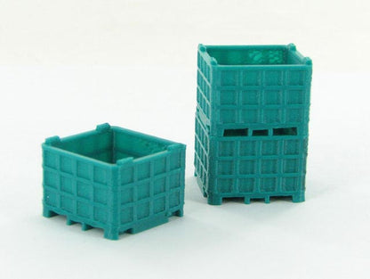 3D To Scale 50-252-BG 1/50 Plastic Bin Pallet, Bluegreen 3-Pack