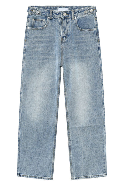 Men's Washed Straight-Leg Jeans