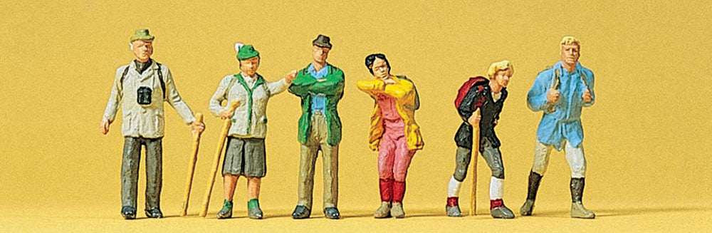 Preiser 10290 HO Scale Wanderers Hikers Figure Set