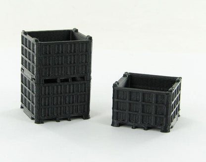 3D To Scale 50-252-BK 1/50 Plastic Bin Pallet, Black 3-Pack