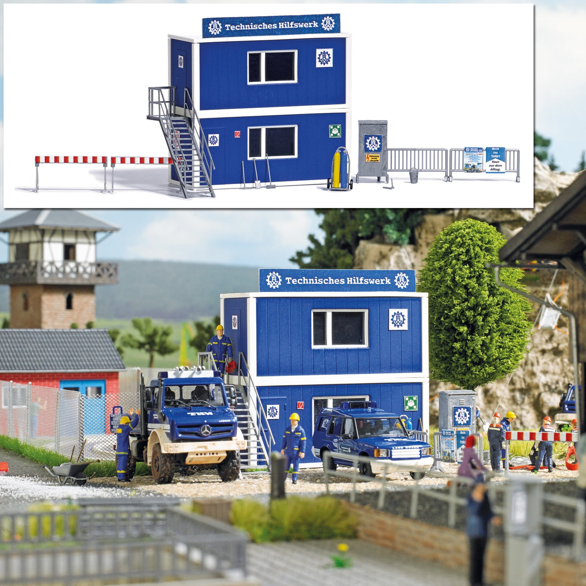 Busch 1029 HO Scale THW Container Office Kit, Pack of 2
