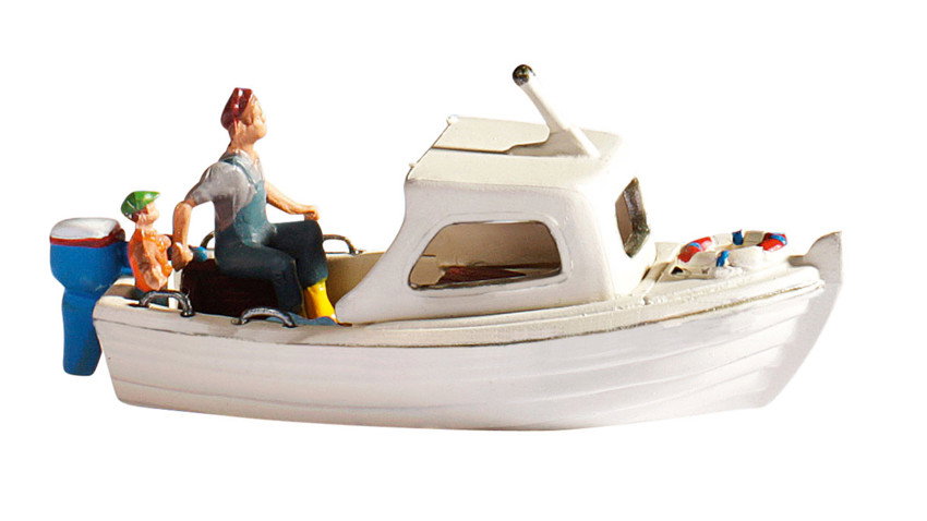 Noch 16822 HO Scale Fishing Boat with Figures, Assembled