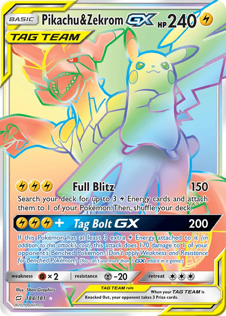 Pikachu & Zekrom GX (184/181) [Sun & Moon: Team Up]