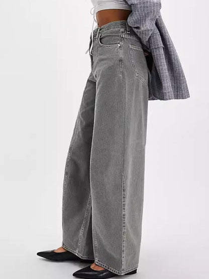 Wide Leg Jeans with Pockets