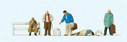 Preiser 14119 HO Scale Pedestrians In Front of Railway Station pkg(5)