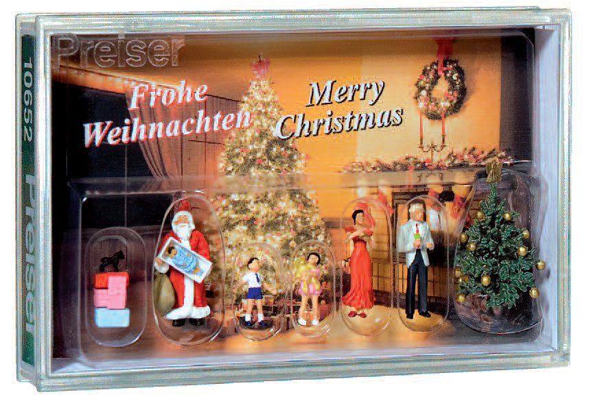 Preiser 10652 HO Scale Merry Christmas Santa Figure Set