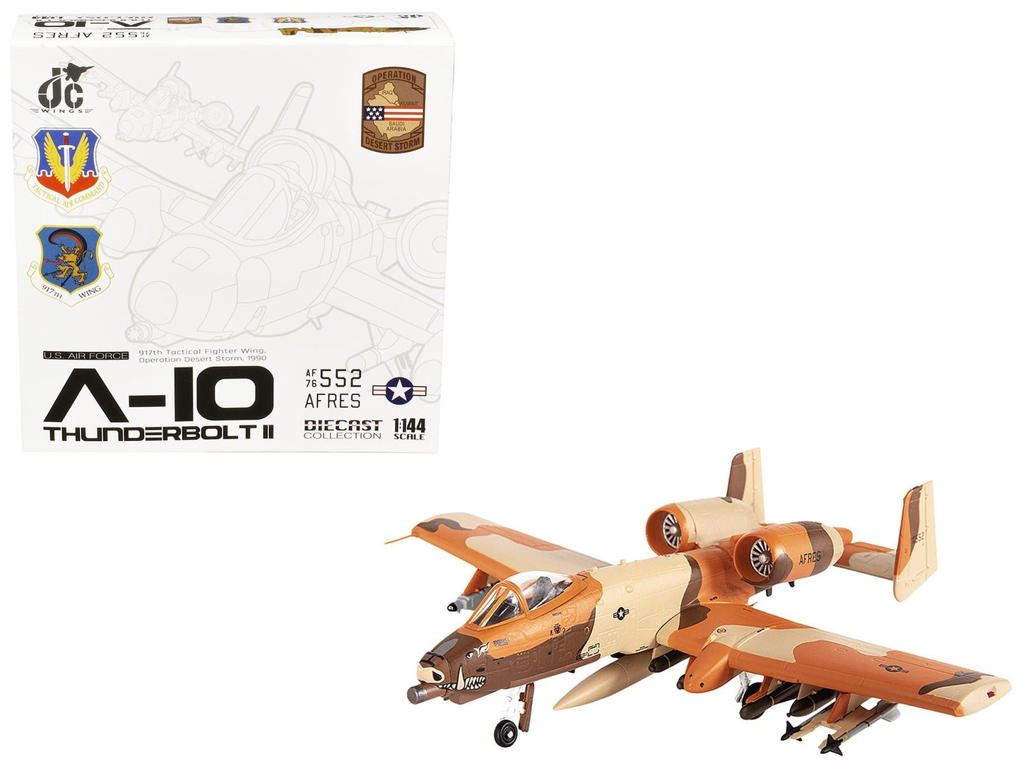 Fairchild Republic A-10C Thunderbolt II Attack Aircraft "917th Tactical Fighter Wing Operation Desert Storm" (1990) United States Air Force 1/144 Diecast Model by JC Wings  free shipping USA