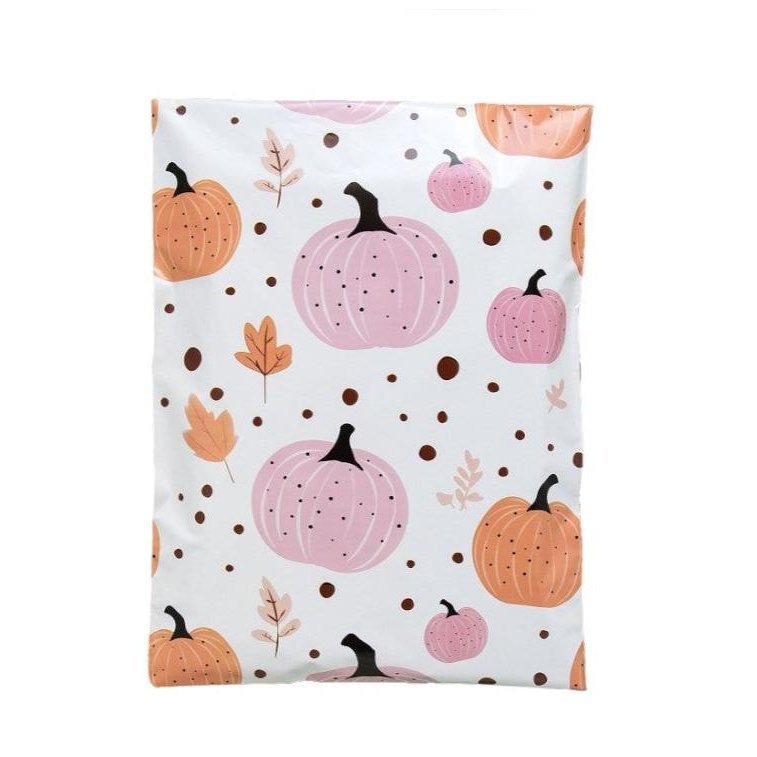 Fall Pumpkin Poly Mailers Size 7.5x10.5 Halloween Shipping Bags