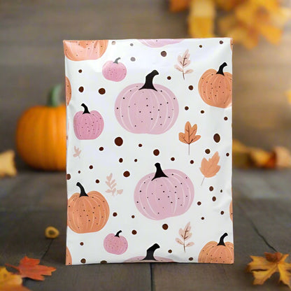 Fall Pumpkin Poly Mailers Size 7.5x10.5 Halloween Shipping Bags