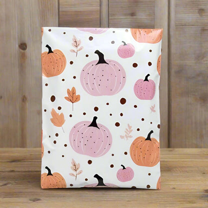 Fall Pumpkin Poly Mailers Size 7.5x10.5 Halloween Shipping Bags
