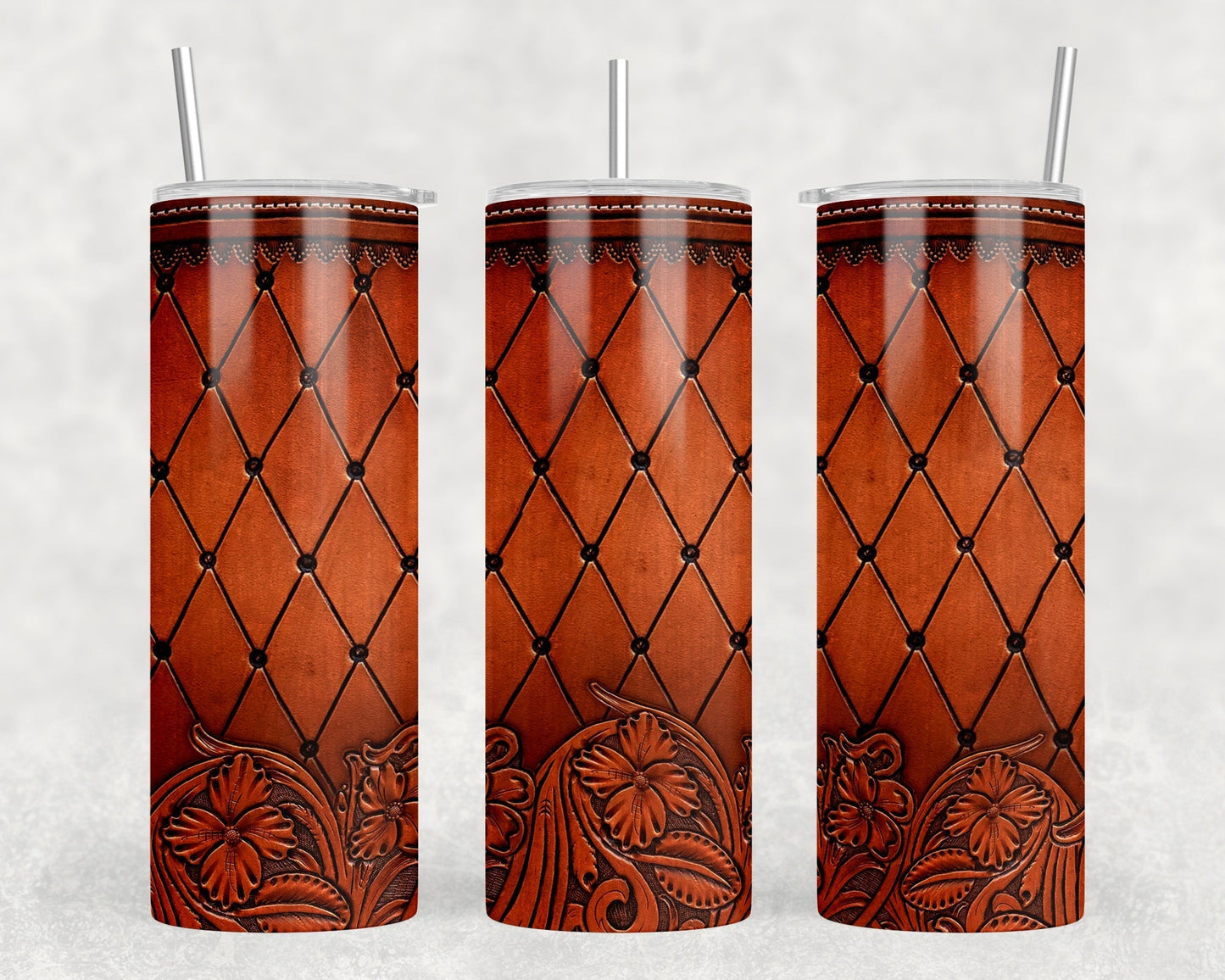 faux leather  - 20 oz Steel Skinny Tumbler - Optional Blue Tooth Speaker - Speaker Color will Vary by Rowdy Ridge Co