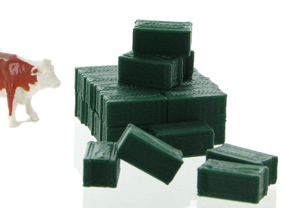 3D To Scale 64-306-GR 1/64 Square Hay Bales, Dark Green