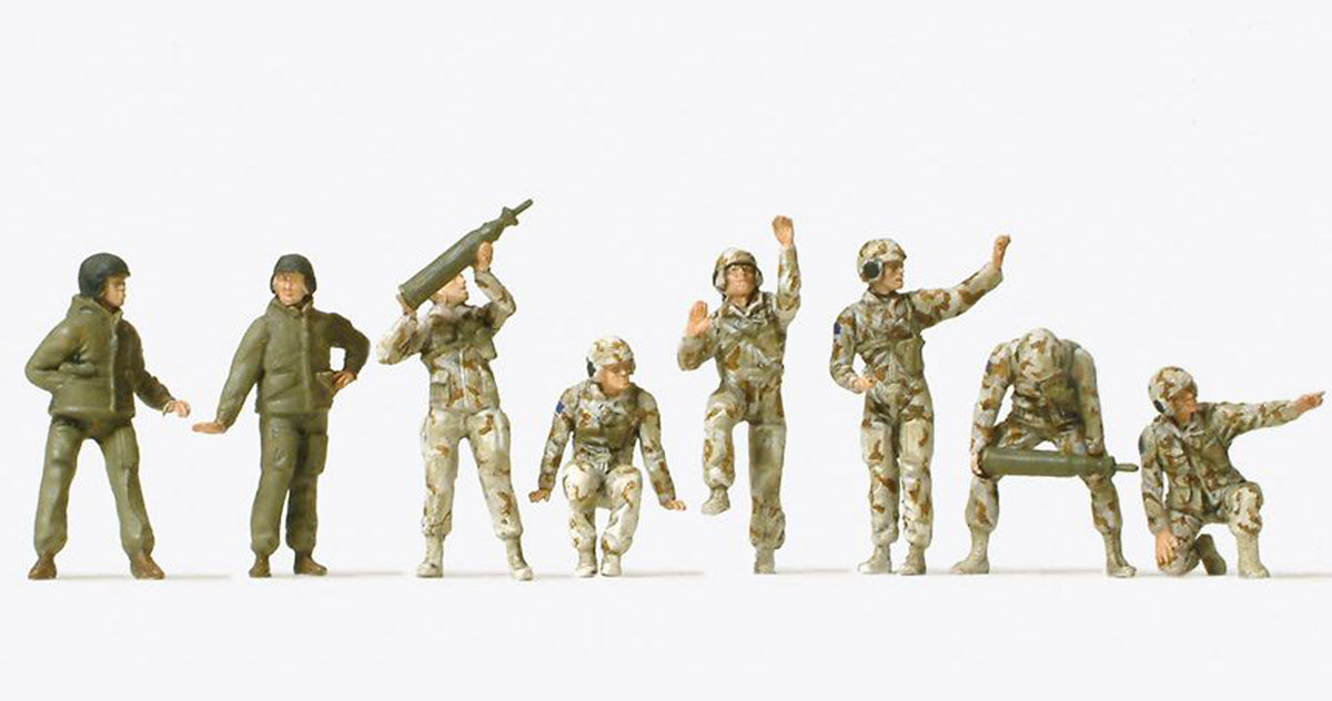 Preiser 16567 HO Scale Modern US Army Tank Crew pkg(8)