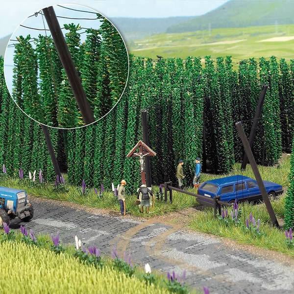 Busch 1215 HO Scale Hops Field -- 3-15/16 x 3-15/16 x 2-3/8" 10 x 10 x 6cm