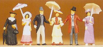Preiser 12139 HO Scale 1900s Figures Passers-By pkg(6)
