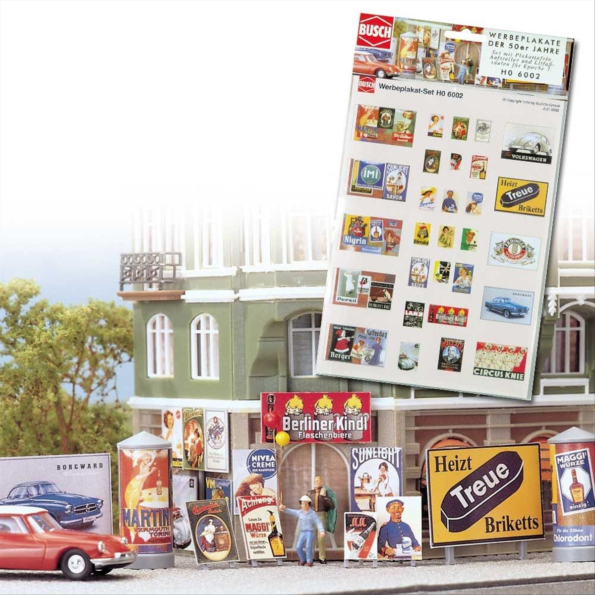 Busch 6002 HO Scale Advertising Poster Set, Epoch III