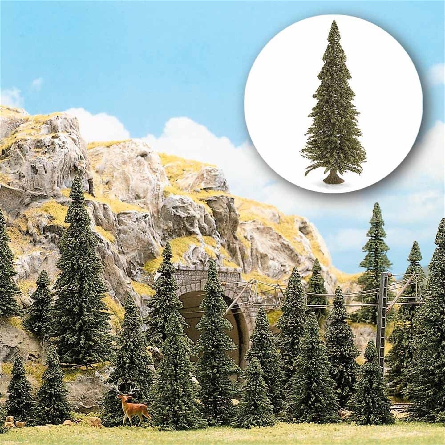 Busch 6577 N Scale Fir Trees with Roots, 40-Pack