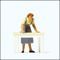 Preiser 28134 HO Scale Individual Figure Housewife Cleaning the Table