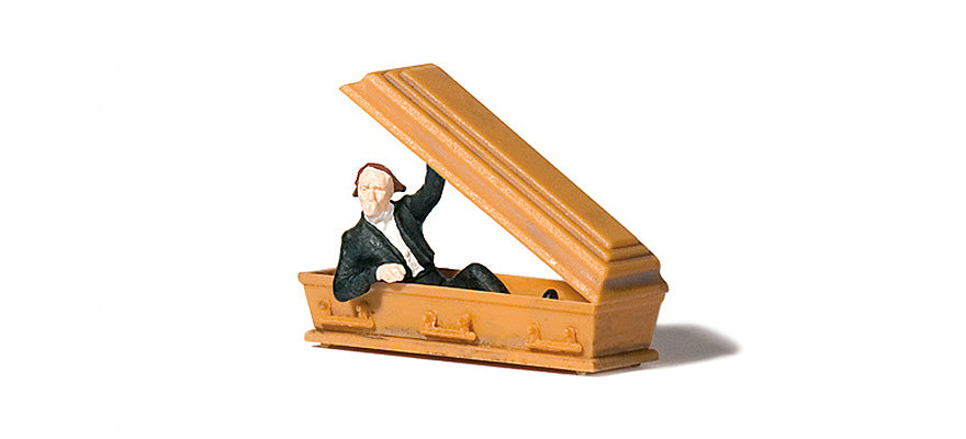 Preiser 29113 HO Scale Vampire w/Coffin Lid Figure