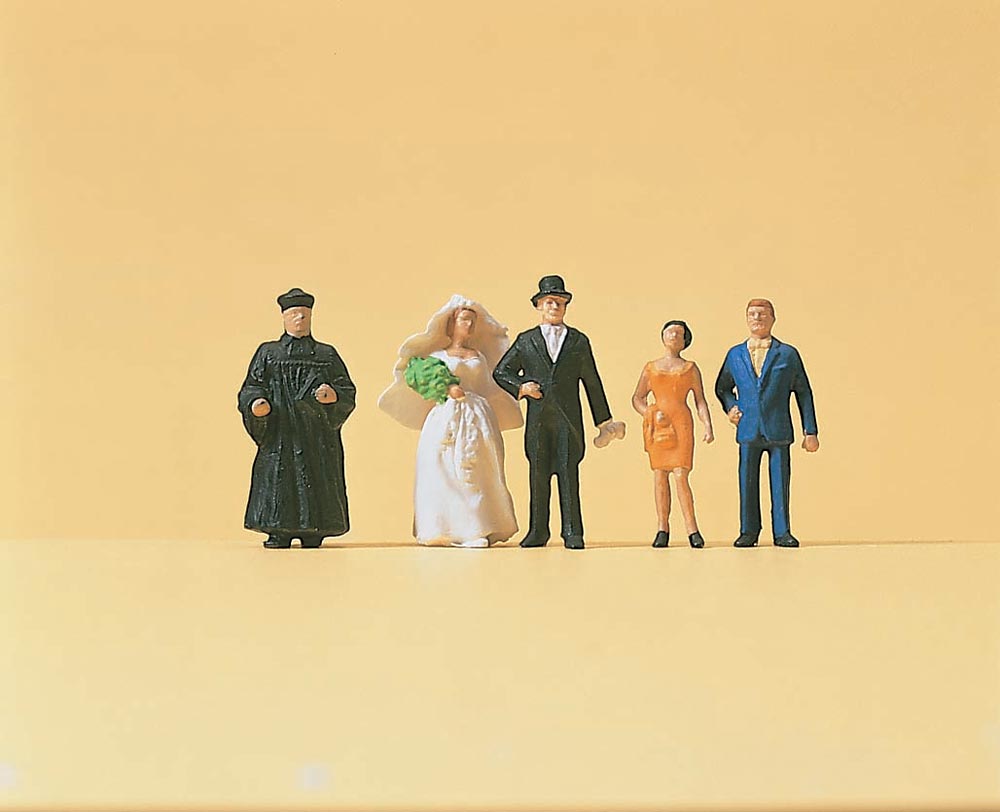 Preiser 14057 HO Scale Protestant Wedding Figures (5)