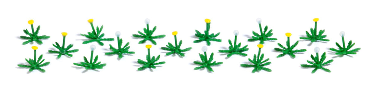 Busch 1246 HO Scale Dandelions, pkg(18), Ready-Made