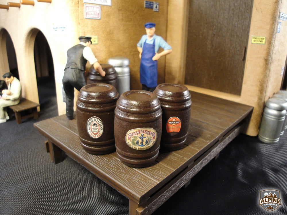 Alpine Railworks 1003A G Scale American Beer Barrels A (Large) (3)