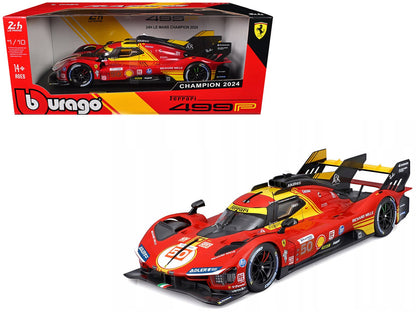 Ferrari 499P #50 Antonio Fuoco - Miguel Molina - Nicklas Nielsen "Ferrari AF Corse" Winner "24 Hours of Le Mans" (2024) "Racing" Series 1/18 Diecast Model Car by Bburago  free shipping USA