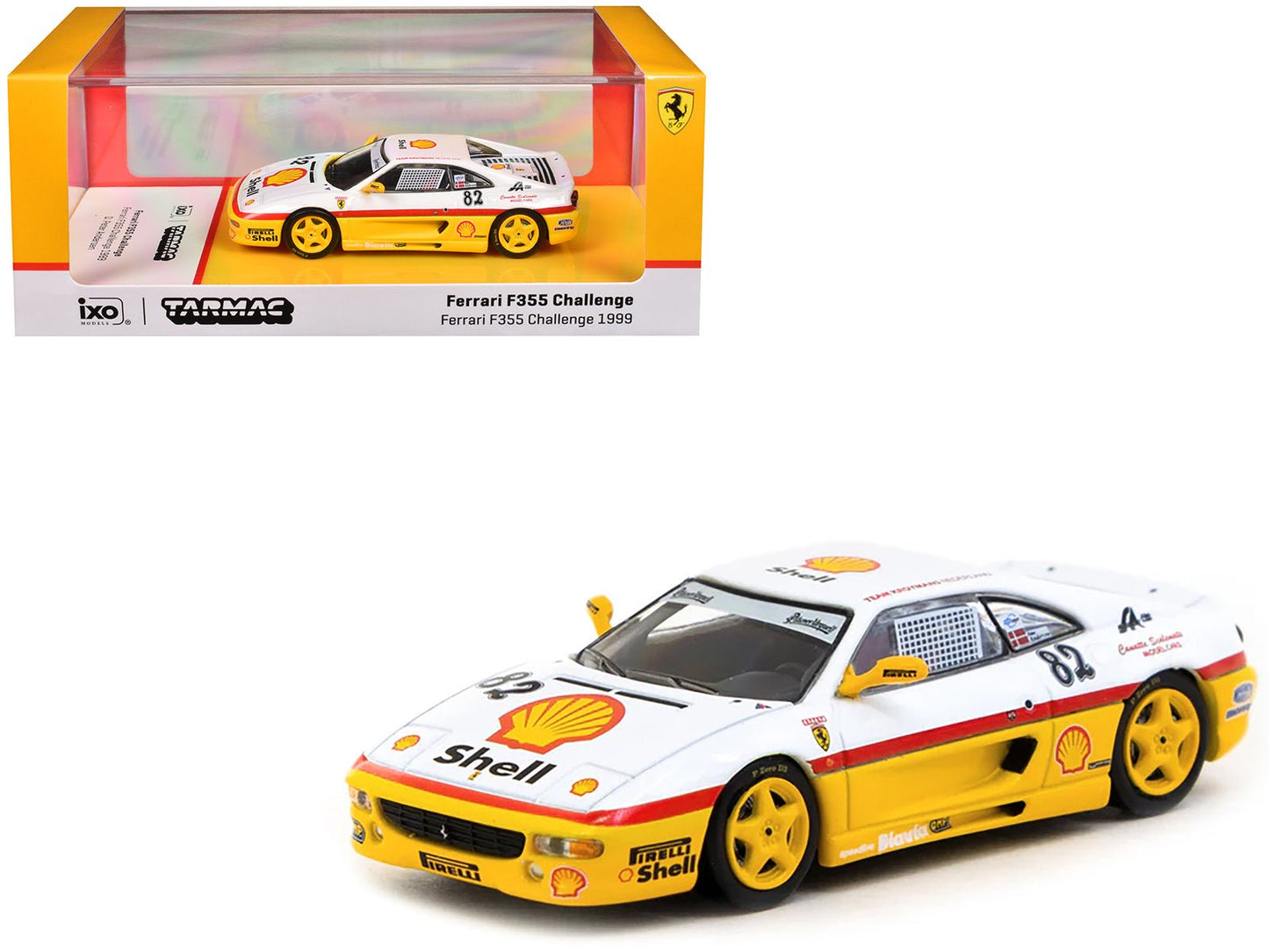 Ferrari F355 Challenge #82 Peter Andersen "Team Kroymans - Shell Oil" "Ferrari F355 Challenge" (1999) "Hobby64" Series 1/64 Diecast Model Car by Tarmac Works  free shipping USA