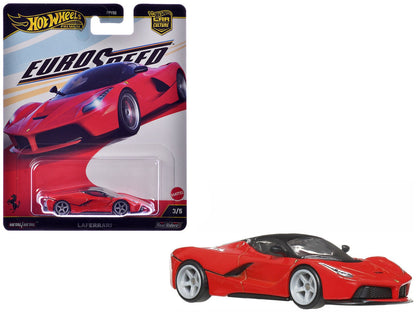 Ferrari LaFerrari Red with Black Top "Euro Speed" Series Diecast Model Car by Hot Wheels  free shipping USA