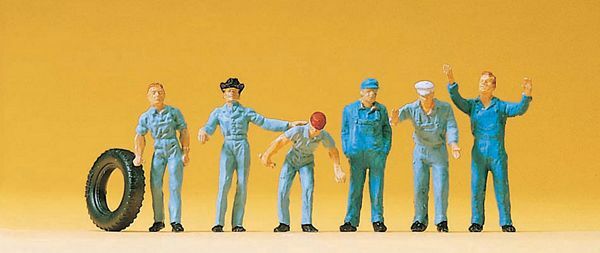 Preiser 14130 HO Scale Mechanics pkg(6)