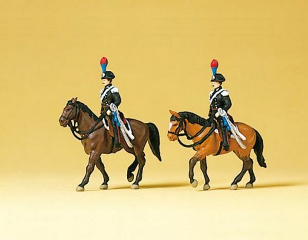 Preiser 79151 N Scale Police Italian Guards on Horseback pkg(2)